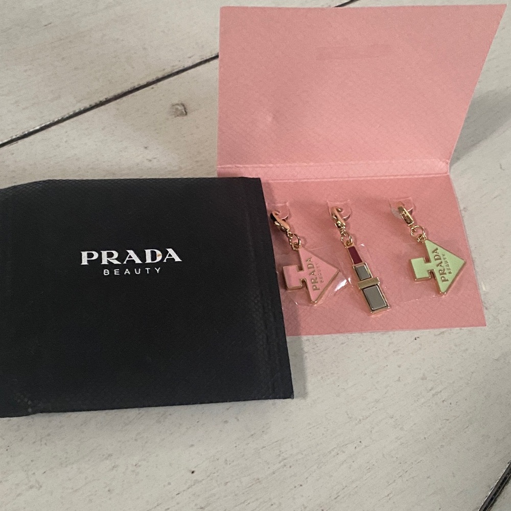 Prada Beauty Pink and Green Charm Trio